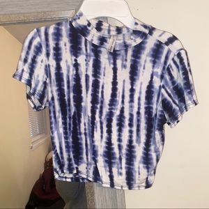 Blue tie dye crop top